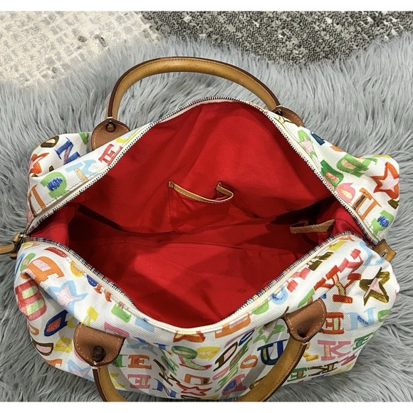 Authentic Dooney & Bourne Signature Logo Multicolor Canvas Duffle Style Bag - Picture 8 of 16